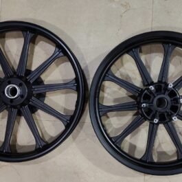 FULL BLACK HARLEY 10 SPOKES FOR NEW CLASSIC 350 REBORN DUAL DISC