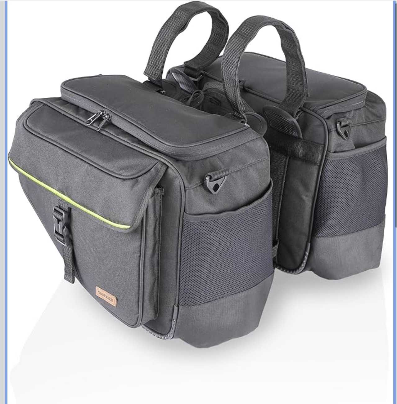 Pair of black camera bags with padded compartments and mesh side pockets, ready to carry gear