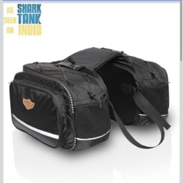 Two black duffel bags with multiple zip pockets and white piping on a white background. Smiling logo patch visible on the side.','Pair of black travel bags with shoulder straps and external pockets, set against a white backdrop.','Black duffel bags featuring brown zipper pulls and a reflective white stripe along the base, shown front to side.','Product image of twin black sport duffel bags with logo patch and handles, designed for travel.