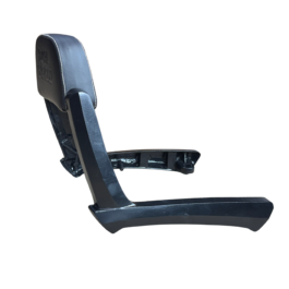 473fb09d-d200-487a-82b6-dbda88003919 - laxmiautocare.com Blue padded chair backrest and base with metal frame shown at an angle against a black background.