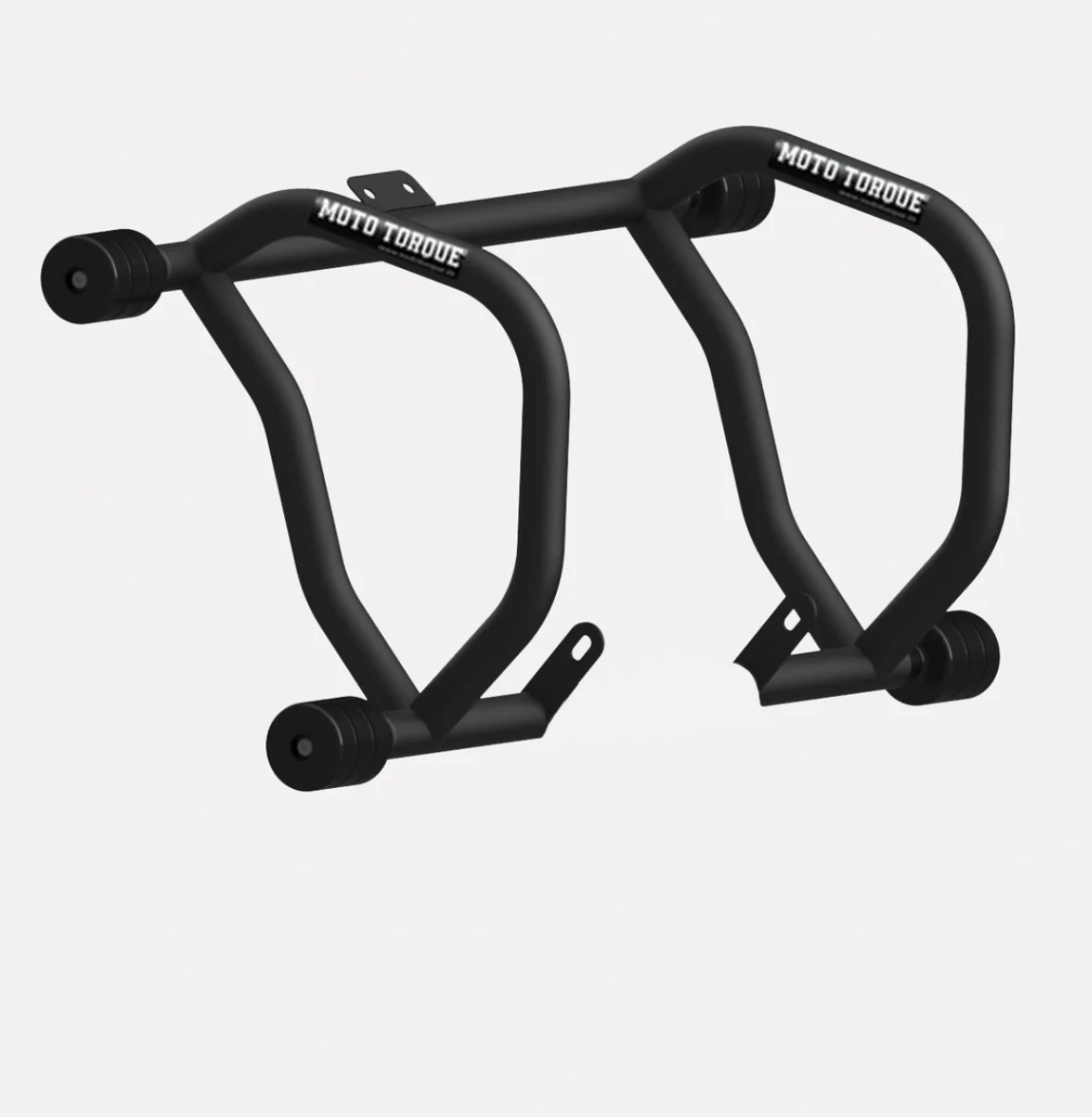 Screenshot - laxmiautocare.com Pair of black Moto Torque motorcycle frame sliders with mounting brackets for engine protection