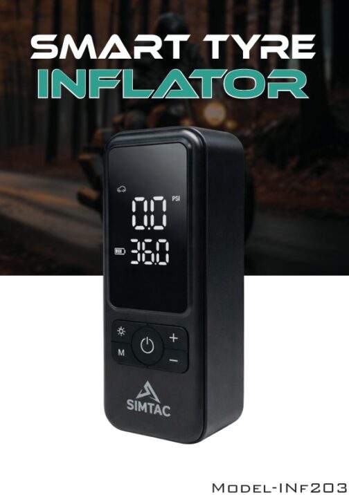 ea3b9573-4af1-4ac2-9470-5c99087017e1 - laxmiautocare.com SIMTAC Smart Tyre Inflator Model INF203 with digital pressure display and control buttons.
