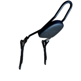 d277fc2f-fa21-4d13-a7ad-759b068b8ed4 - laxmiautocare.com Blue padded headrest with metal mounting brackets extending downward, viewed from the side against a black background.