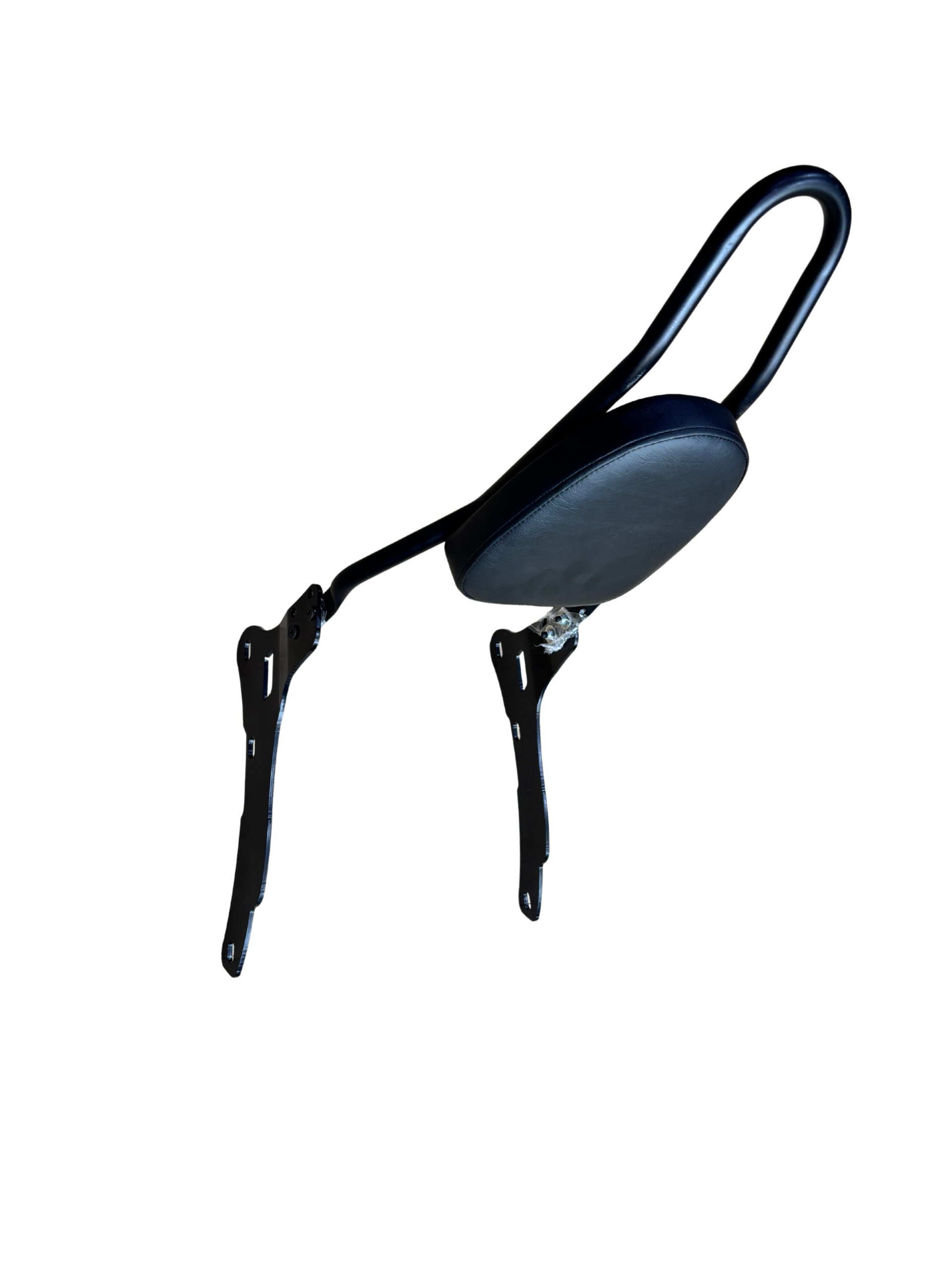 d277fc2f-fa21-4d13-a7ad-759b068b8ed4 - laxmiautocare.com Blue padded headrest with metal mounting brackets extending downward, viewed from the side against a black background.