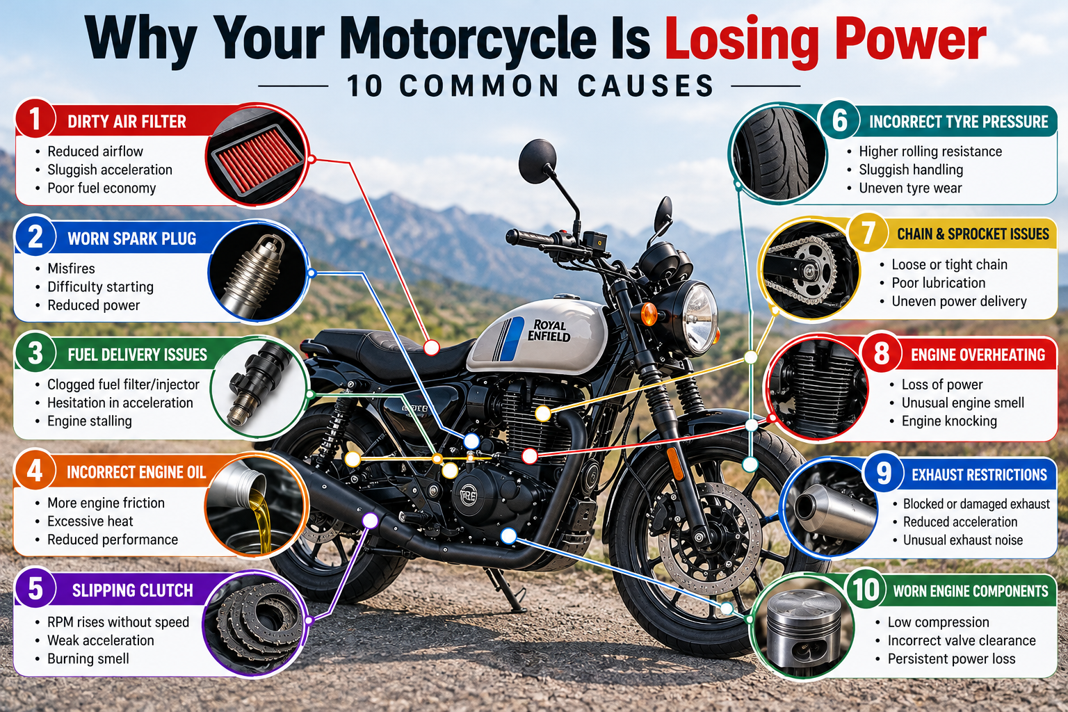 Causes of motorcycle power loss
